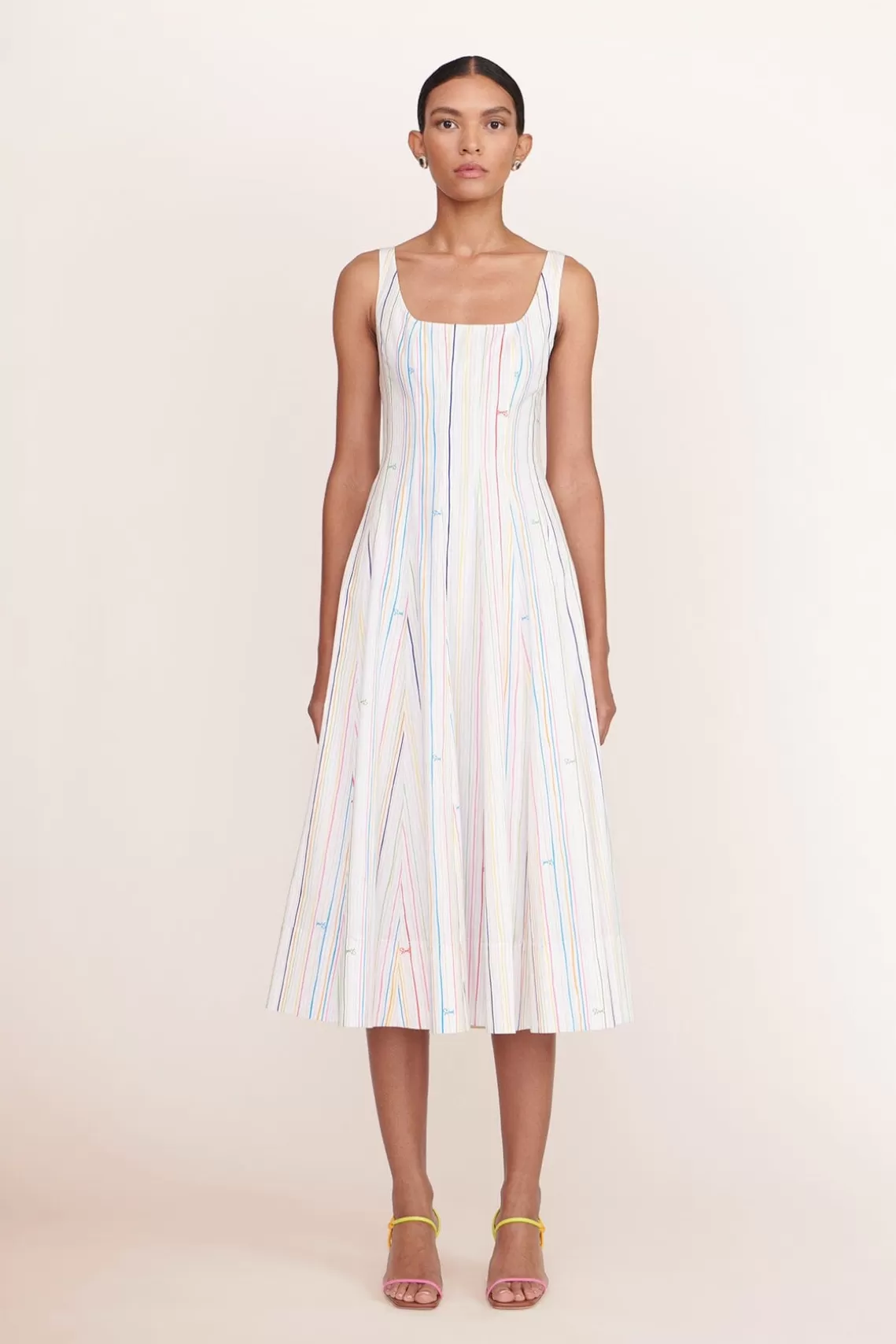 CLOTHING STAUD -WELLS DRESS - MULTI STRIPE