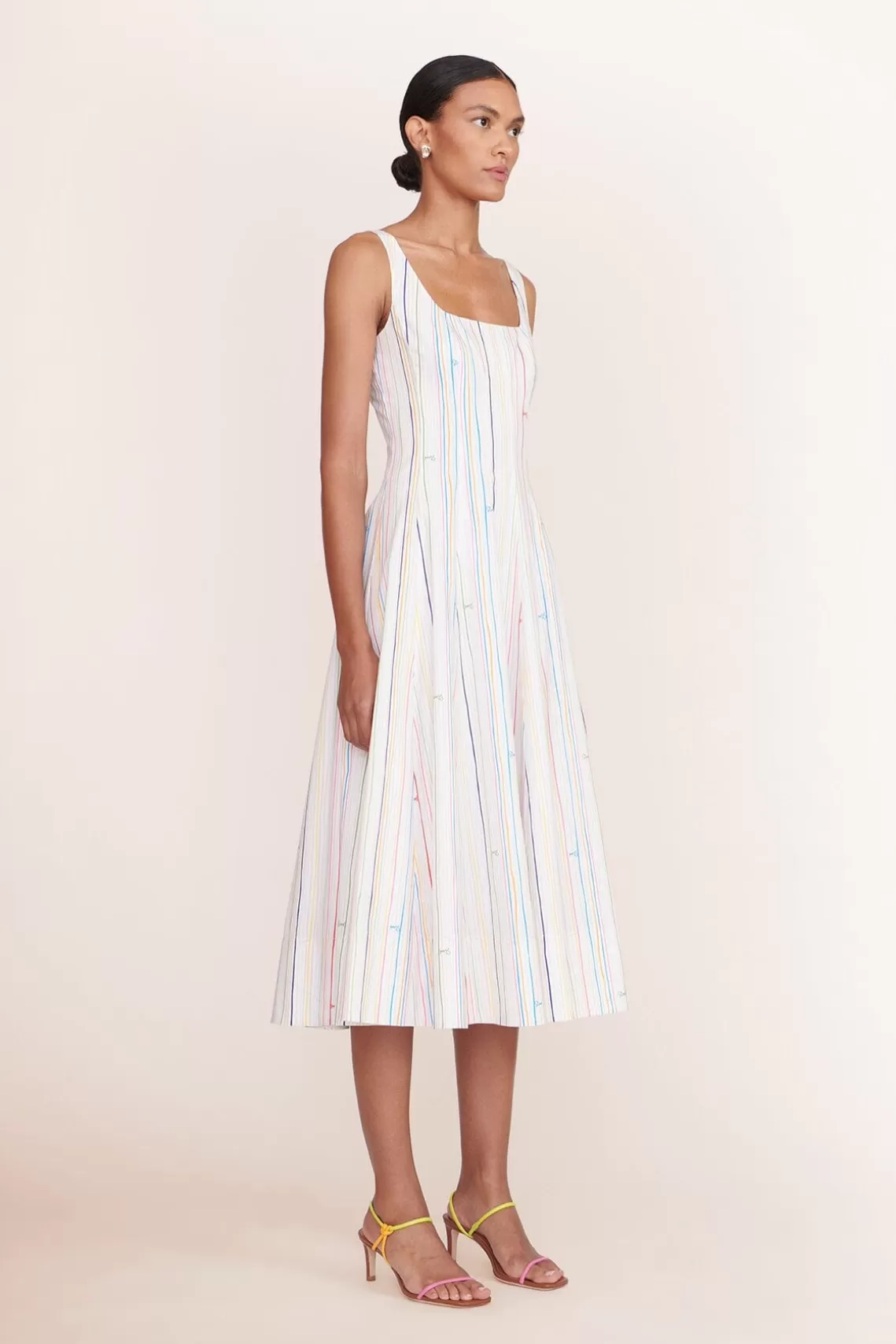 CLOTHING STAUD -WELLS DRESS - MULTI STRIPE